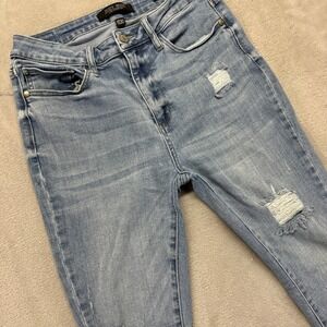 Judy Blue Jeans Women's 11/30 Hilaria Hi Rise Distressed Skinny Light Wash Denim